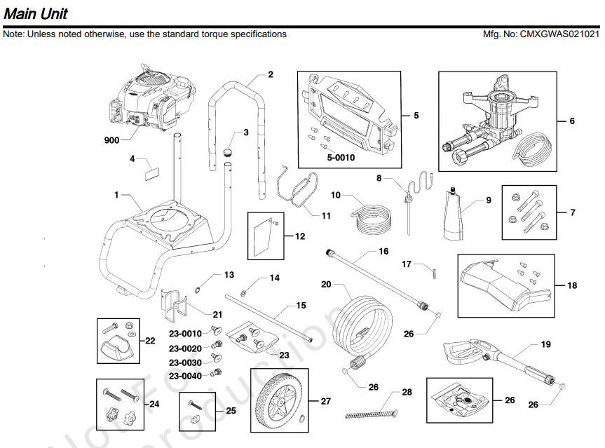 Craftsman Pressure Washer CMXGWAS021021 Parts